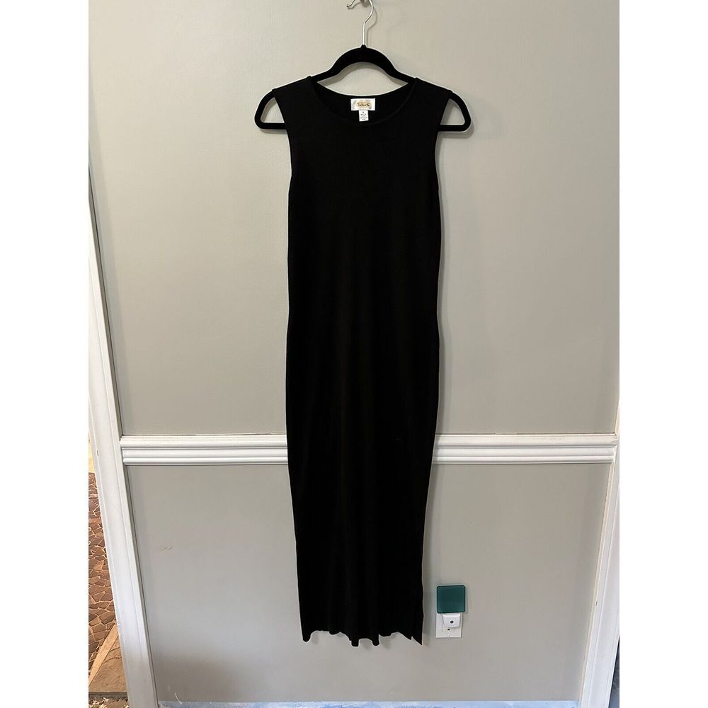 Women's‎ Talbots Knit Sleeveless maxi Dress Black Size Small
